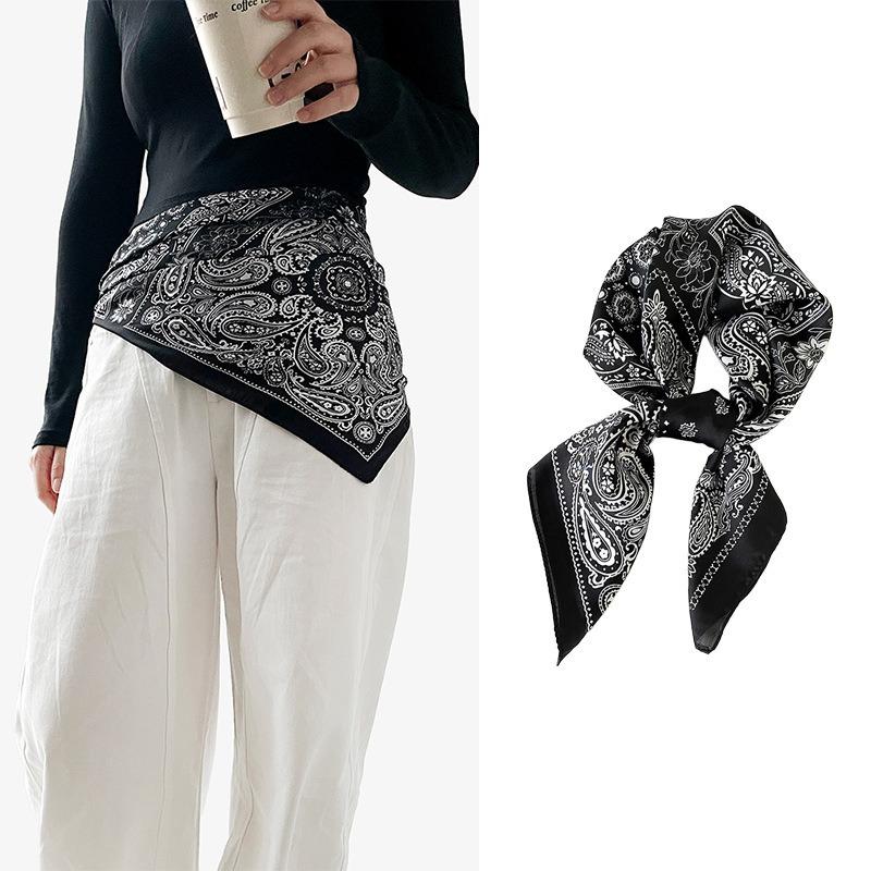 Elegant Ethnic Printed Square Scarf For Women Fashion Accessory