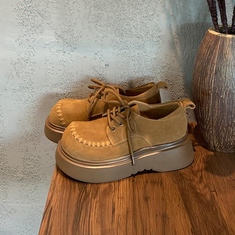 Foam sole leather fashion single shoes autumn new women's shoes design sense niche casual commuting white shoes women