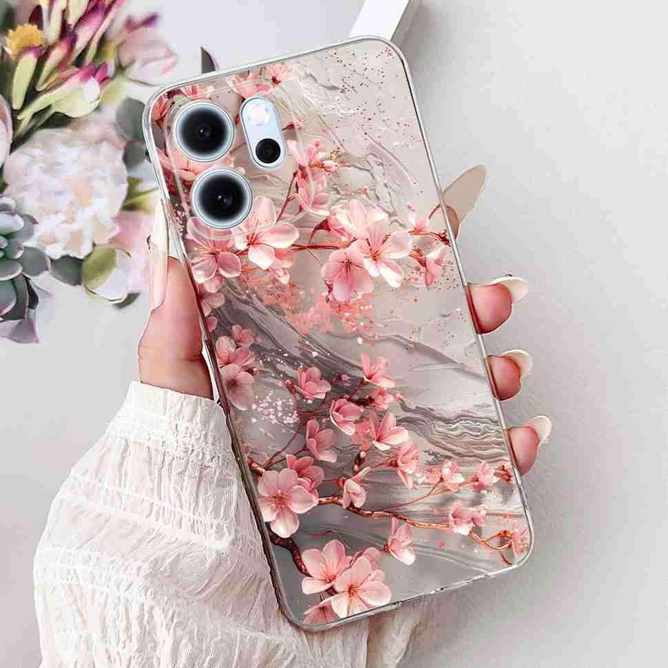 Für Oppo Reno14 F 5G CPH27436.57" Hülle Bunte Schmetterlingsblumen TPU Weiche Silikonhülle Für Oppo Reno 14 F RENO14F Handyhüllen