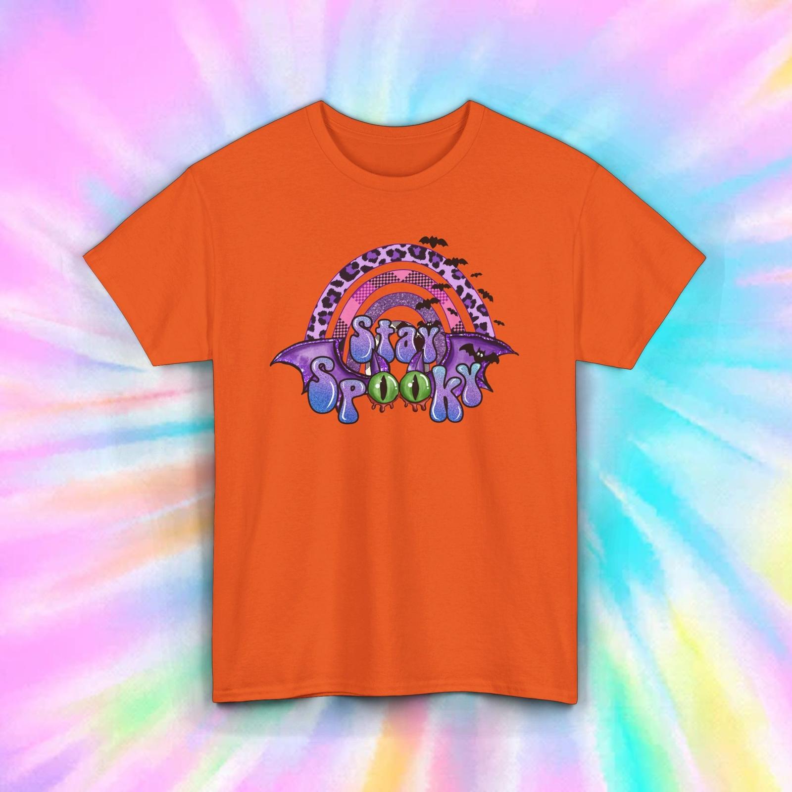 Stay Spooky Shirt | Halloween Bat Rainbow Graphic Tee | Fun Fall Gift S-5XL XXXXL