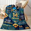 14th Birthday Celebration Blanket Soft & Cozy Great for Sofa Office Picnics Four Seasons Multipurpose Warmthful Decor Birthday Christmas Gift Blanket
