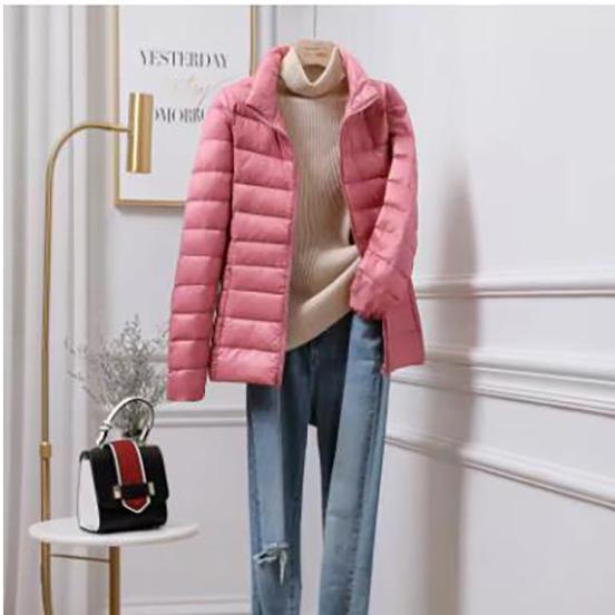 Damen Ultraleichte Pufferjacke Koreanische Mode Kapuzenjacke Kurz Weiblich Windabweisend Atmungsaktiv Mantel
