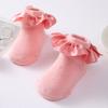 Baby Girl Socks Cotton Breathable Satin Ruffle Princess Knit Socks Children Ankle Short Socks Indoor Floor Socks