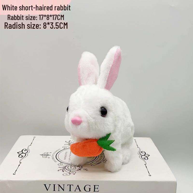 Plush Electric Toy Carrot Rabbit Simulation Pet for Kids