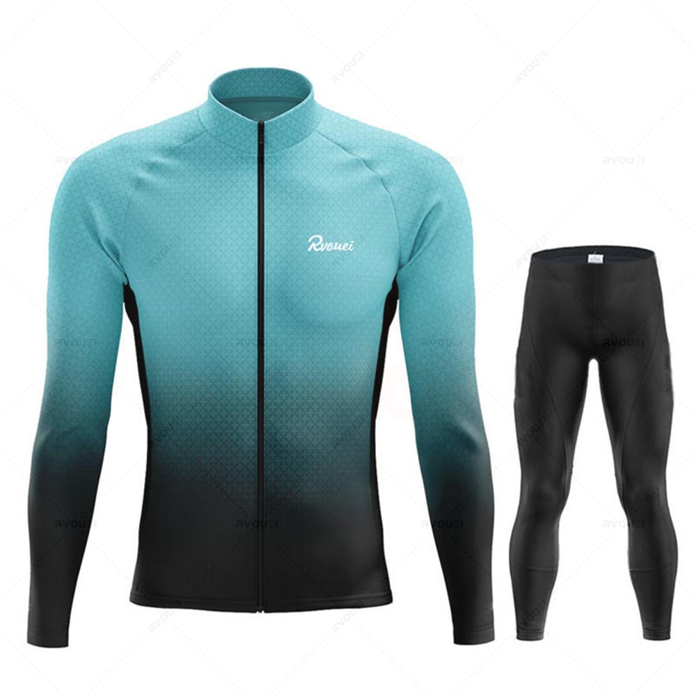 Rvouei Pro Team 2026 Spring and Fall Mens Long Sleeve Cycling Sets Bicycle Clothing Mountain Bike Clothes Suits Ropa Ciclismo