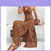 Ärmelloses Maxikleid mit Reißverschluss und Sommer-Blumenprint für Damen-Bademode