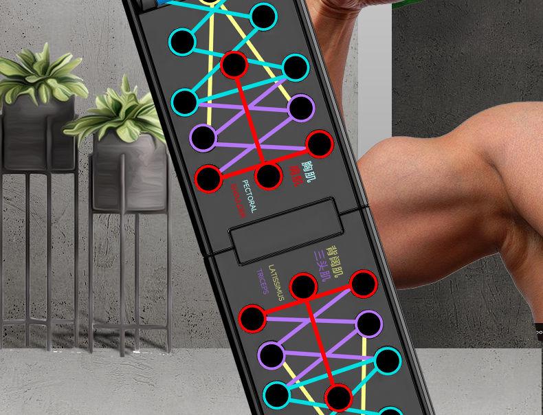 Placă pliabilă multifuncțională pentru flotări pentru antrenamentul mușchilor pieptului și abdomenului cu contor