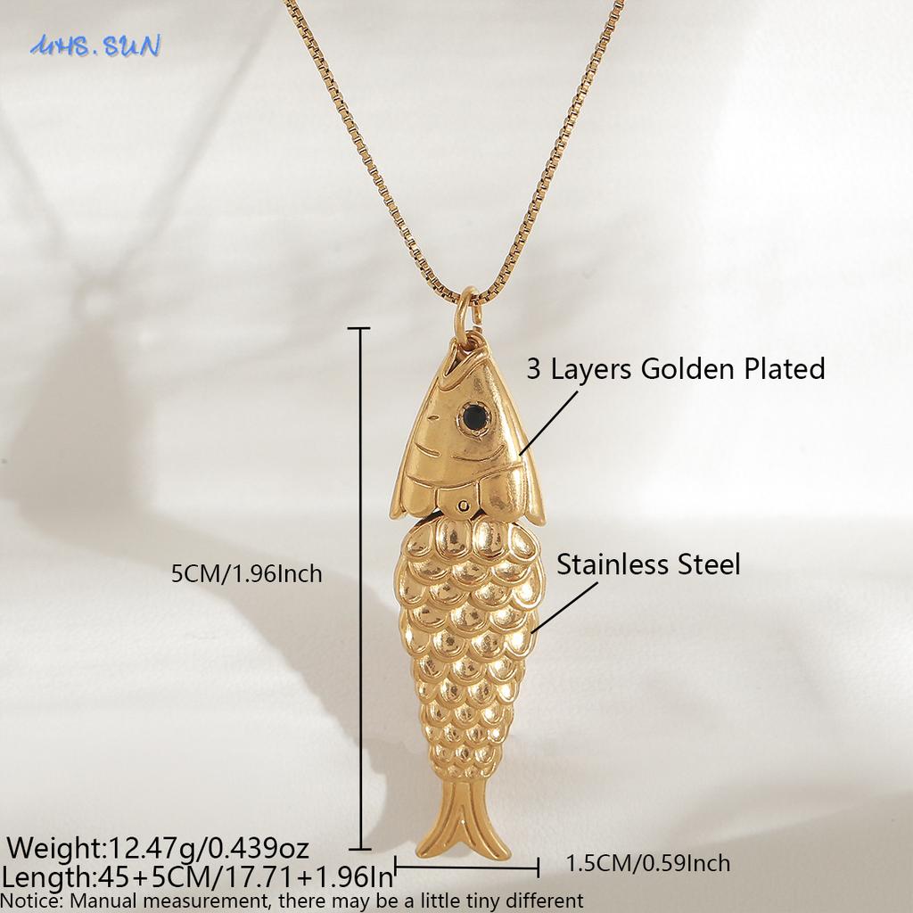 MHS.SUN Seestern Muschel Muschel Anhänger Halsketten Für Frauen Männer Edelstahl Trendige Kette Choker Strandparty Schmuck Sommer