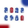24 Pcs 4th of July Stick On Nail Flag Day Artificial Nail Short Square False Nail Matte Red Blue Stripe Press On Nail