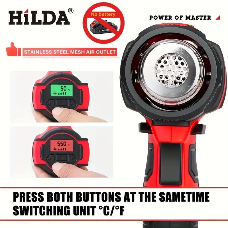 Portable Rechargeable Lithium Battery Heat Gun with Digital Display and Wireless Temperature Control