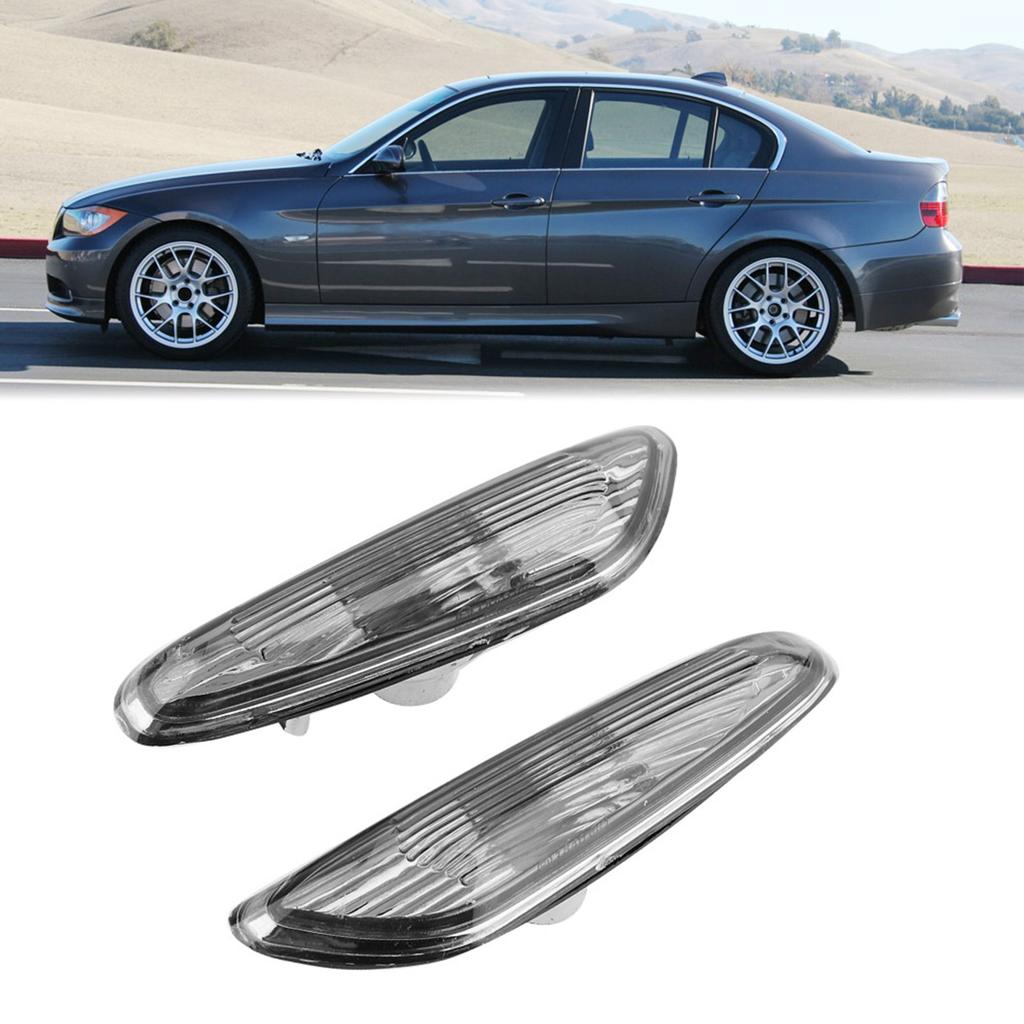 2 Stück Seitenmarkierungsblinker ohne Glühbirne für E90 E91 E92 E93 3er 2006 2011 (Grau)