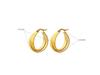 European & American Cold Style Double U-Shaped Titanium Steel Earrings, 18K Gold Plated, Women's Personality, Hong Kong Temperament - F375