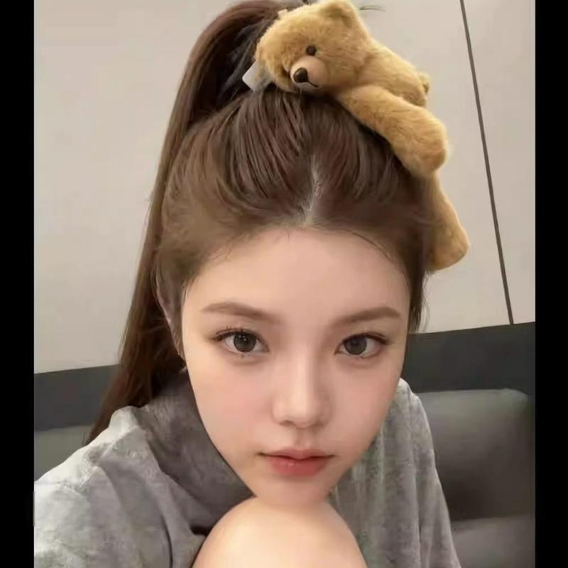 Adorable Plush Bear Hair Clip For Women Girls Soft Animal Design Hair Accessory For Daily Wear Party Photography
