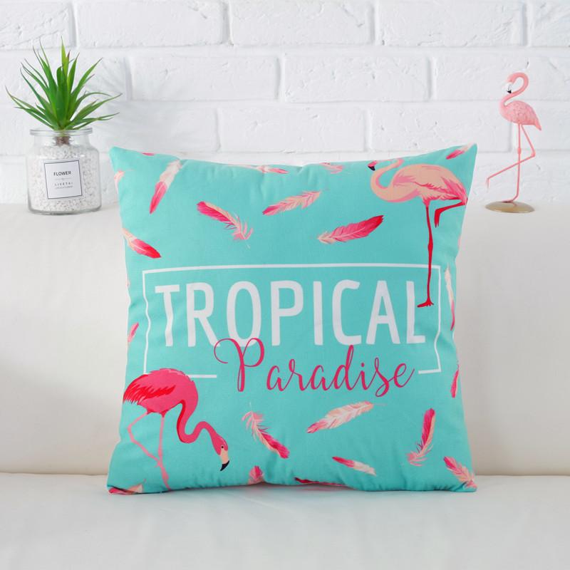Fresh Flamingo American Nordic Style Velvet Pillowcase Car Sofa Cushion Pillow Windowsill Decorative Pillow
