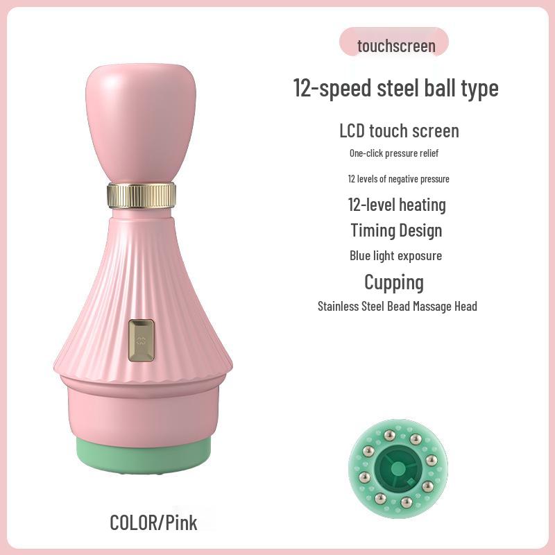 Portable Heated Electric Cupping Device for Full-Body Therapy, Meridian Brushing, and Gua Sha Scraping
