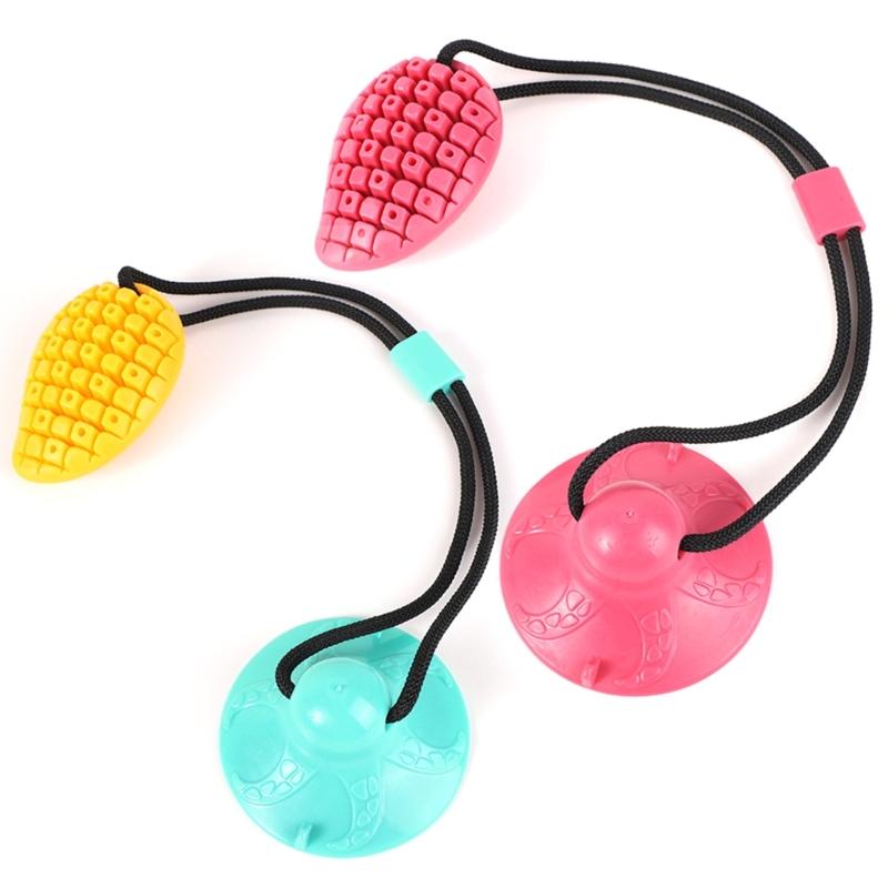Leakage Food Dog Toy for Chewing Teething Suction Cup Pet Elastic Rope Slow Feeder Toy for Indoor Dogs Stress Relief
