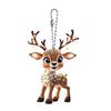 2D Flat Acrylic Elk Pendant Cartoon Deer Car Rearview Mirror Charm Christmas Tree Hanging Decoration for Auto Interior Accessories Holiday Window Wall