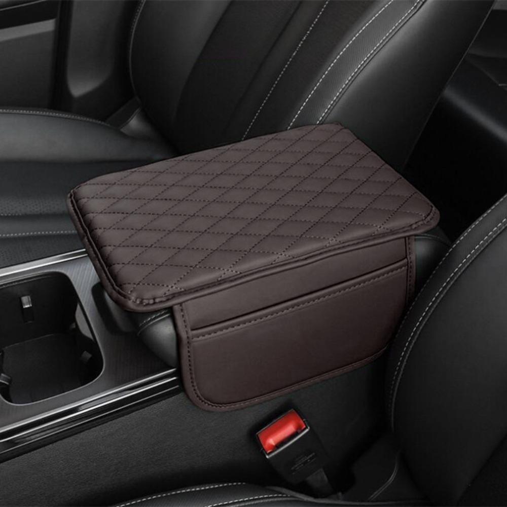 PU Leather Center Console Protector Cover Universal Armrest Storage Car Accessories