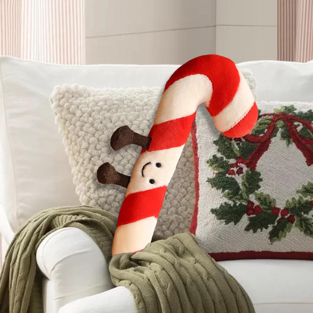Christmas Candy Cane Pillow Gingerbread House Decoration Plush Throw Pillow Winter Home Decor Living Room Sofa Couch Cushions