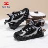 Happy Bear Plush-Lined Boys' Winter Cotton Sports Shoes - Lightweight, Cold-Resistant, Two-Layer Outdoor Running Shoes