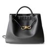 Womens Genuine Leather Tote Bag With Metal Bow Detail Large Capacity Shoulder Handbag Vintage Style