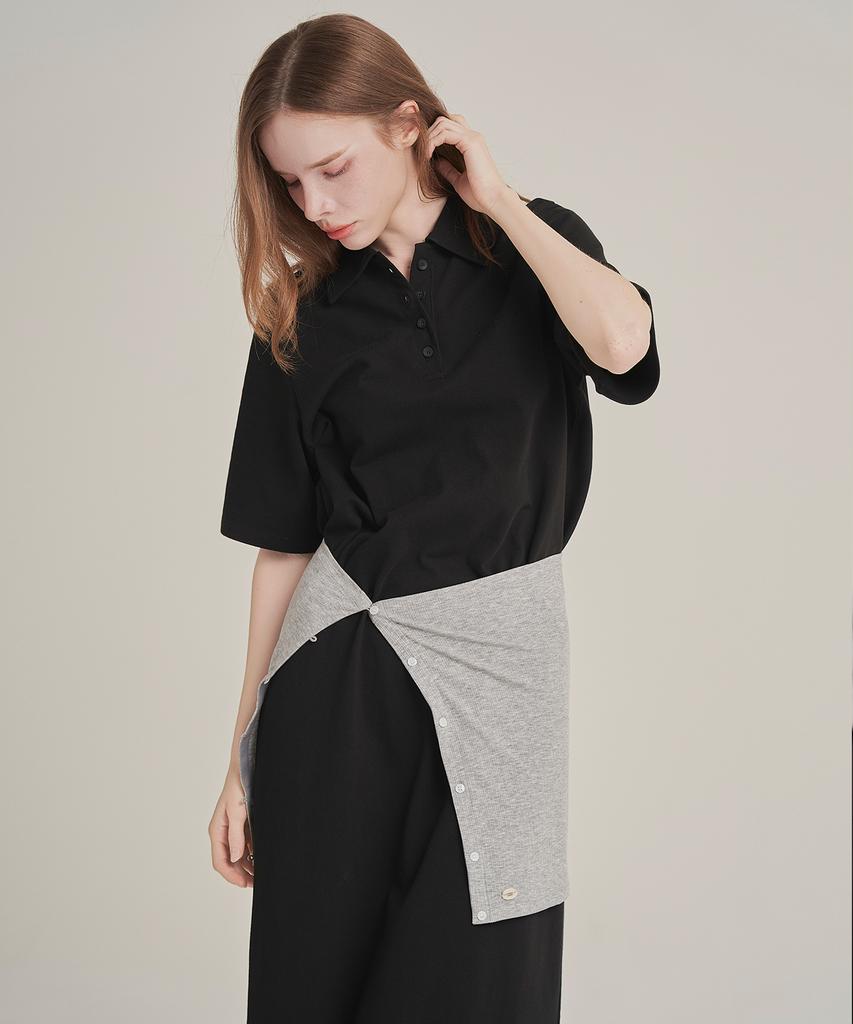 Iteoneolmomeonteu Multi-Way Button Slim Top & Skirt _ Gray