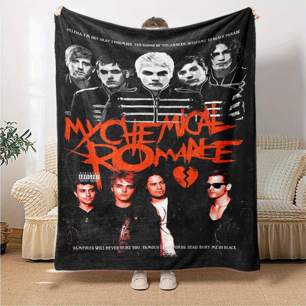 My Chemical Romance Print Flanelldecke Hohe Qualität Warm Bequem Decke für Alle Jahreszeiten Perfekt für Geschenke Heimdekoration