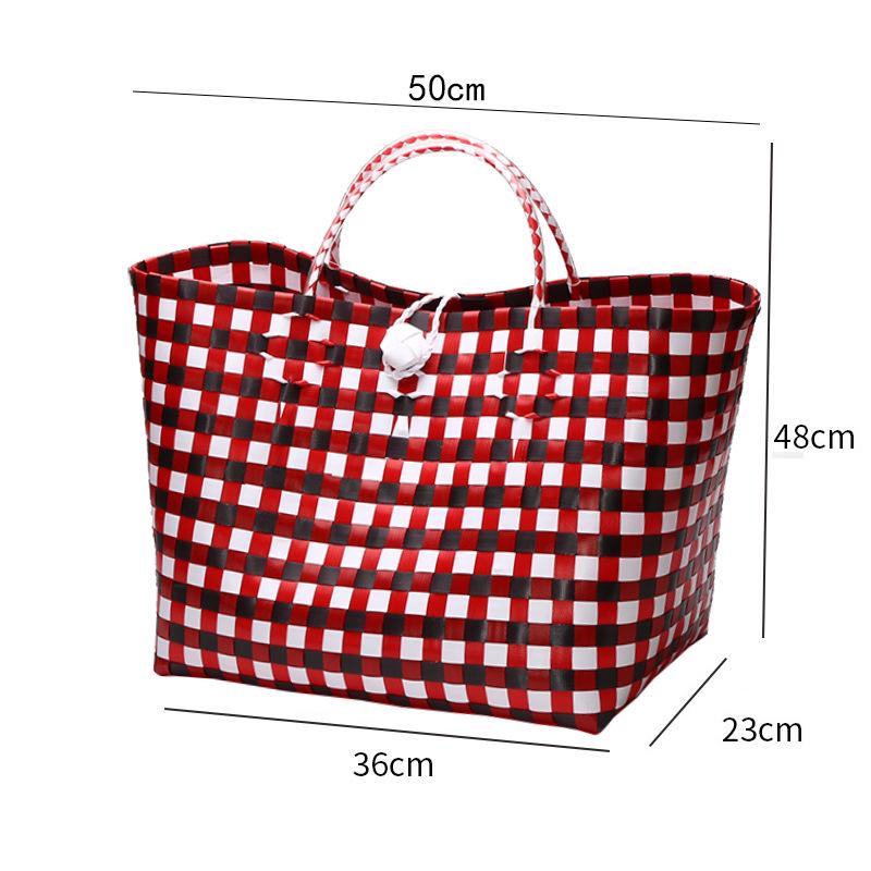 Vietnamese Large Imitation Rattan Handled Storage and Grocery Basket