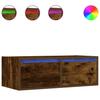 VidaXL TV Stand with LED Lights Smoked Oak 75x35.5x25 Cm, Hi-Fi Cabinet, Entertainment Center, TV Cabinet, Furniture 860233