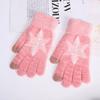 Winter Women's Knitted Plus Velvet Warm Fingerless Cycling and Riding Cute Cold-proof Male Students' Mink Hair Blended Gloves