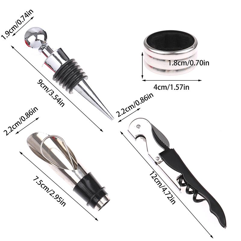 Set Tappo per Bottiglia di Vino Con Scatola Regalo Cavatappi Tappo a Vite Apribottiglia Acciaio Inossidabile Accessori da Cucina Bar Strumento per Regalo di Matrimonio