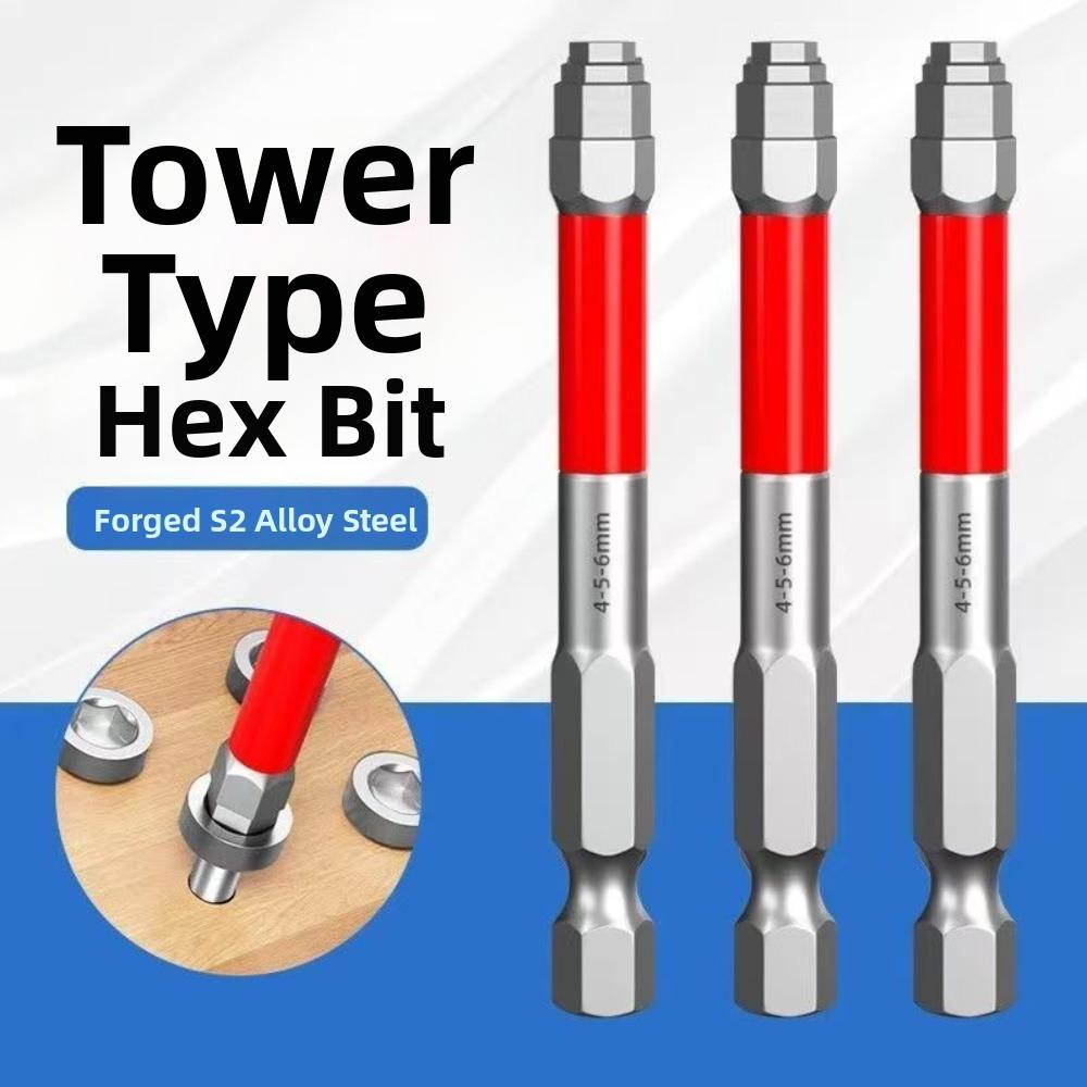 Alloy Steel Electric Screwdriver Bit 6.35mm Hex Shank Hex Bit Set Automotive Maintenance