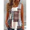 Fashion New Hand Drawn Color Blocked Round Neck Casual Vest