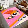 Custom The Powerpuff Girls Mat Personalized Name, Polyester Washable Indoor Entryway Rug, Gift for Christmas, Easter, Thanksgiving Day