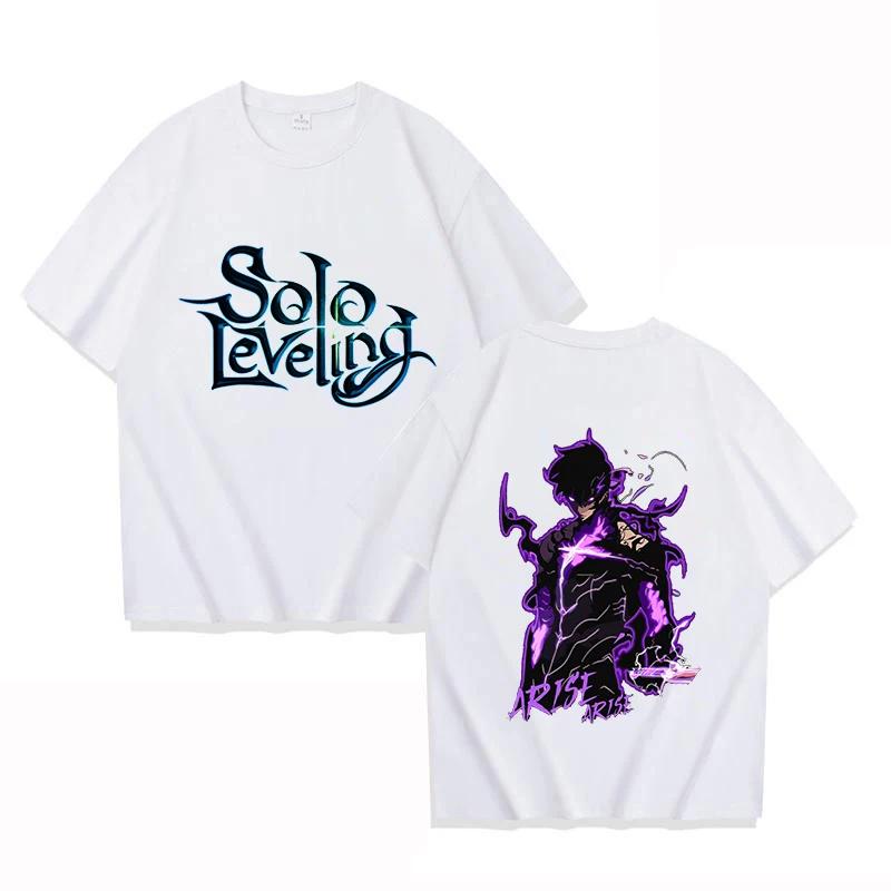 New Anime Solo Leveling T Shirt Unisex Short Sleeve O Neck Summer Casual Funny Sung Jin Woo Printing T-shirt Top Tee
