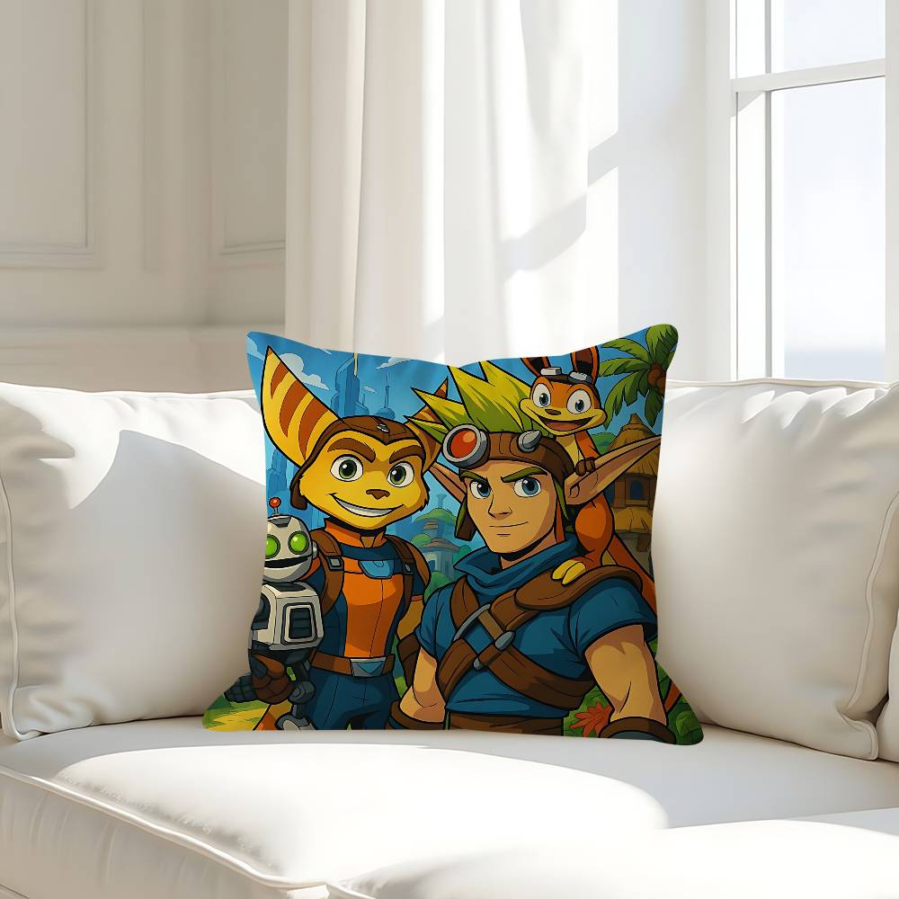 Polštářek Ratchet And C-Clank – Odnímatelný, Omyvatelný Potah Polštářku – Celoroční Měkké Len