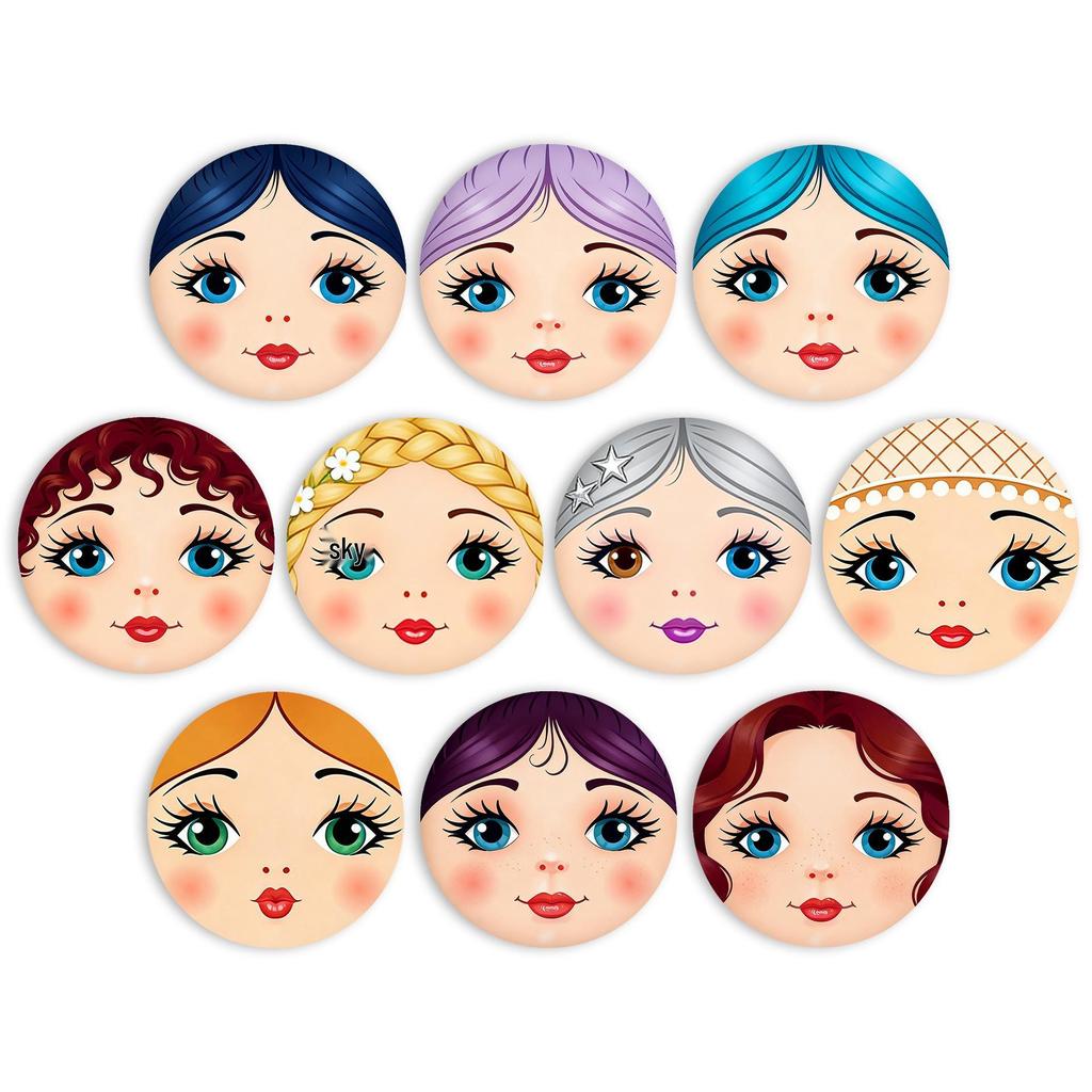 Healing Russian Nesting Doll Magnet: Crystal Glass Soft Whiteboard Sticker Home Decor.