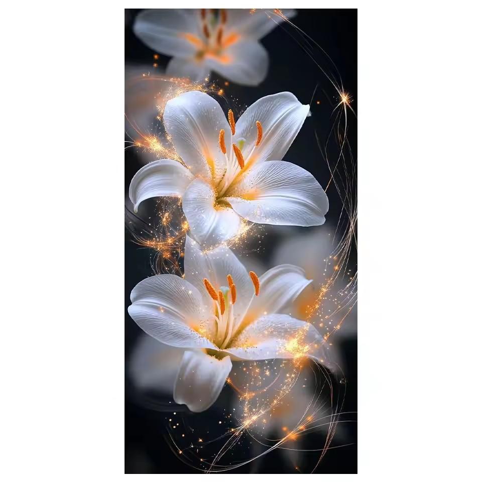 

Фэнтези Белый Цветочный Пейзаж Стразы Картина 5D DIY Алмазная Живопись Мозаика Вышивка Цветы Большой размер вышивка крестом Full Round 50x100CM