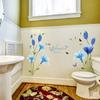 Blue Lily Wall Stickers Self Adhesive Removable Flower Decals for Living Room Bedroom Hallway TV Background Home Decor