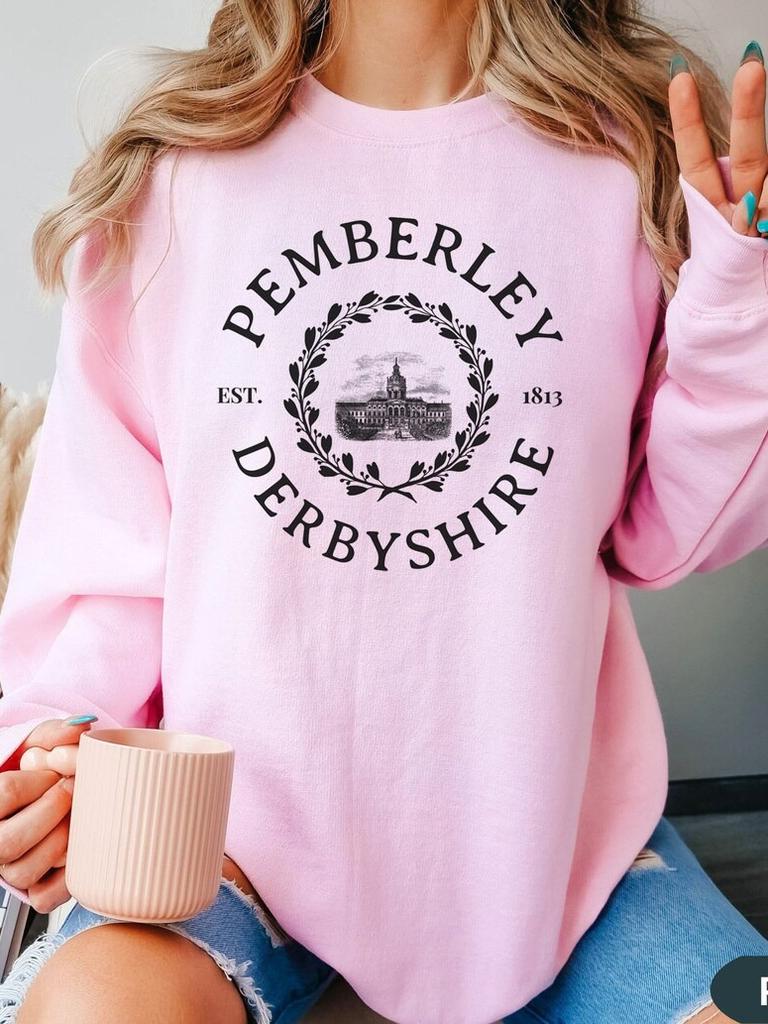 3D Digital Crew Neck Printed Sweater Letter Loose Top Women'S Color Pattern