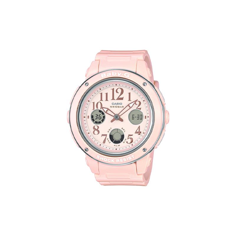 

Casio CASIOBABY-G series, retro, simple, energetic, classic pointer, three-eye dual display, digital scale, waterproof, quartz movement, BGA-150EF-4B розовый