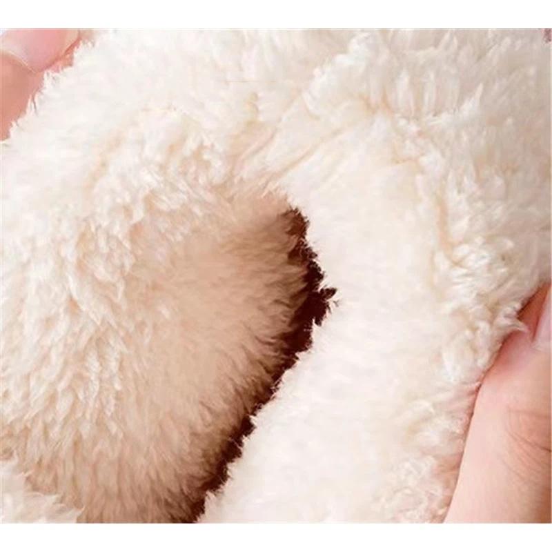 Winter Home Soft Thick Soled Warm High Top Tube With Plush Cotton Shoes