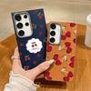 Cute Cherry Pattern TPU Leather Texture Slim Magnetic Case For Samsung S25 Ultra S24 FE S23 S22 S21 Wireless Charge Matte Shockproof Soft Phone Cover