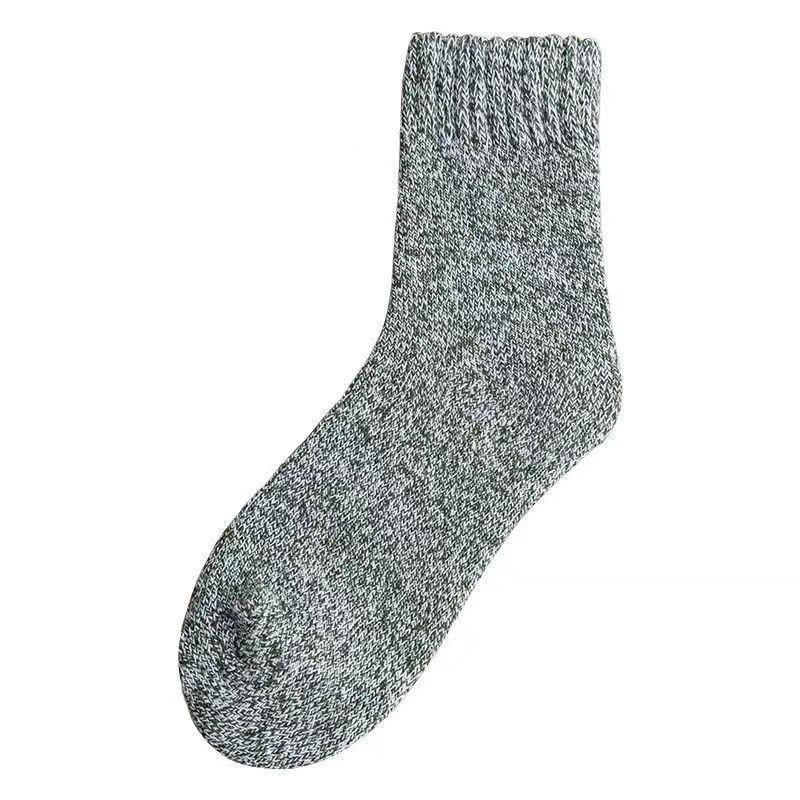 Men's Winter Thickened Warm Wool Socks, Autumn and Winter Cold-resistant Loop Socks, Comfortable Sweat-absorbing Mid-calf Socks