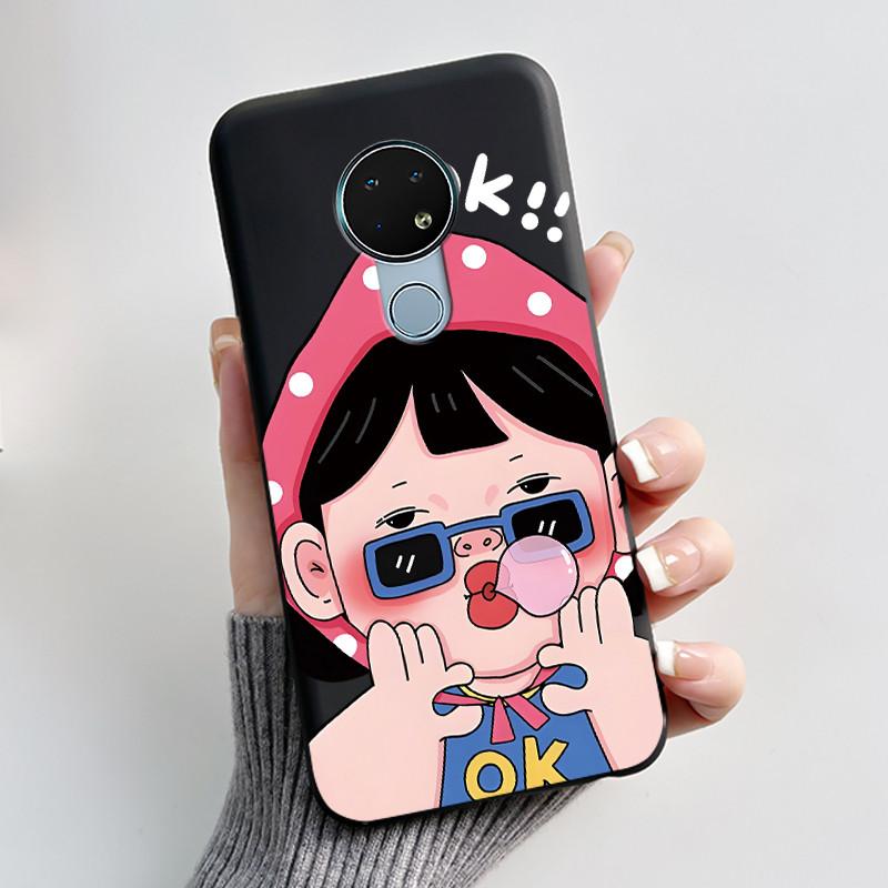 

Cute Case For Nokia 6.2 / Nokia 7.2 Fundas Capa Printing Shell Protective Cover Soft Silicone Cartoon Black Casing Coque Nokia 7.2