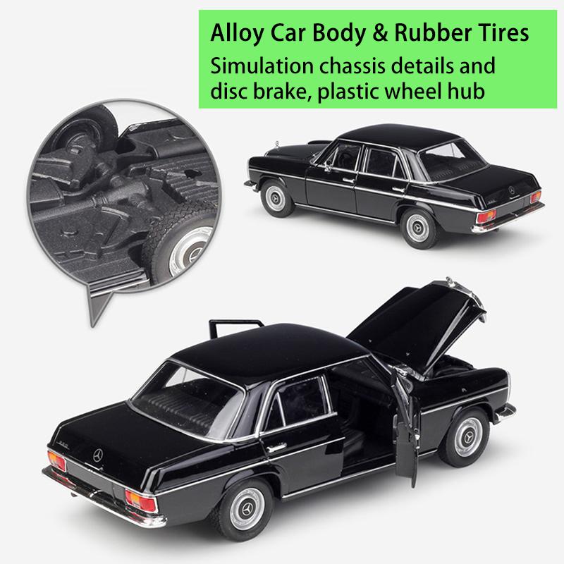 Welly 1:24 Scale Mercedes-Benz 220 Alloy Car Model Diecasts Metal Toy Vehicles Car Model High Simulation Collection Childrens Gifts