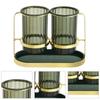 Chopsticks Drying Holder Iron PET Transparent Chopsticks Drying Caddy for Spoons Kitchen Green Gold