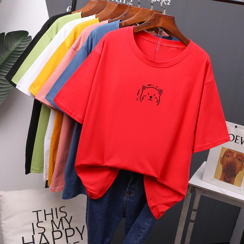Kawaii Summer T Shirt Women Oversized Soft Tees Cotton Loose Bouses Tops