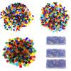 Mollytek Mosaic Tiles, Approx. 780g, Glass Tiles, DIY, Handmade, Craft, Decoration, Vase, Cup, Colorful, Square, Rhombus, Triangle, Clear Glass (Clear