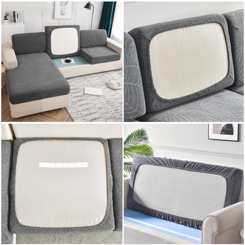 Waterproof Thick Jacquard Cushion Cover Fitted Sofa Covers For Living Room Stretch Seat Cover Furniture Protector Sectional Sofa